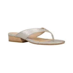EILEEN FISHER Erika Metallic Leather Sandals Size 7 | Minimalist Thong New